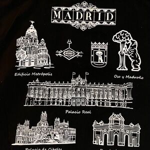 Make an offer!! Madrid, Spain Black Canvas Tote Bag With Zipper